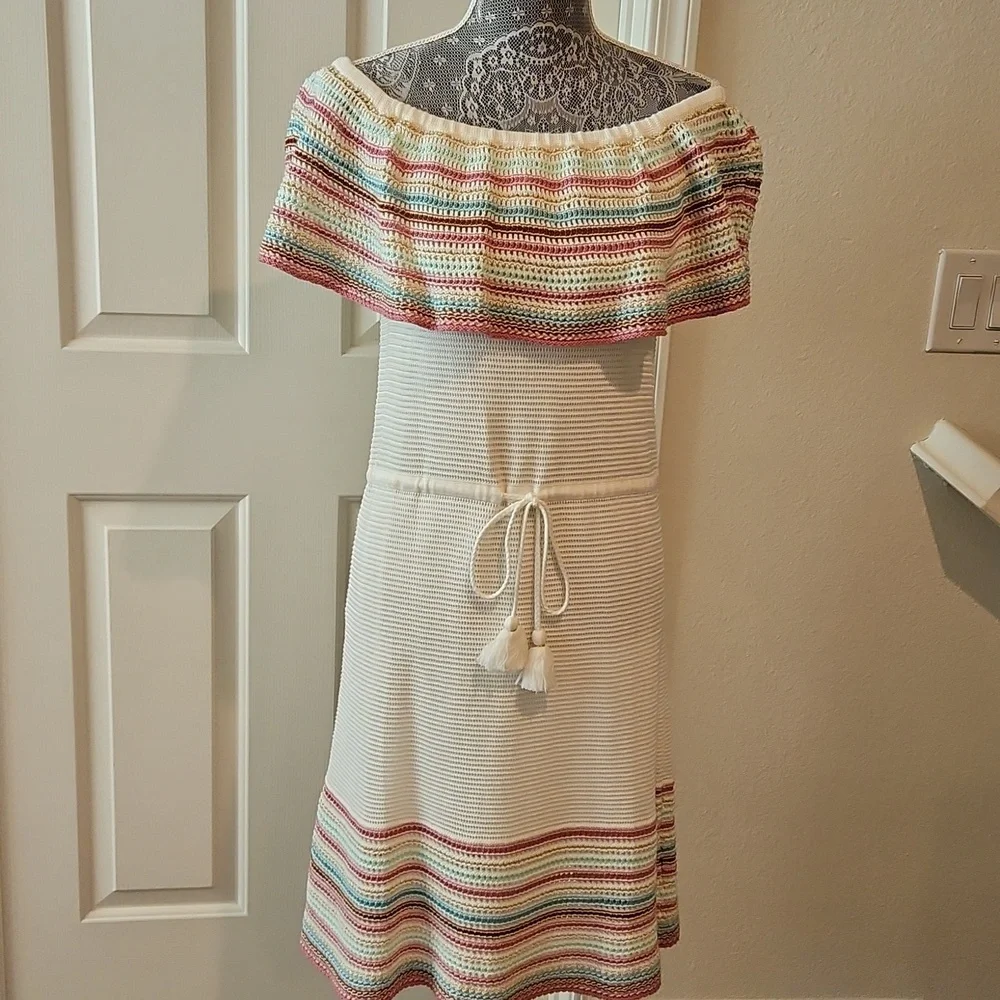 INC International Concepts Multicolor Off-Shoulder Dress size M - Picture 3 of 10